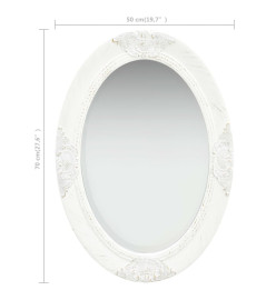 Miroir mural style baroque 50x70 cm Blanc