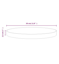 Dessus de table Blanc Ø30x2,5 cm Bois de pin massif