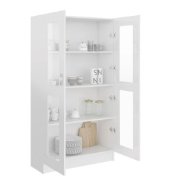 Armoire à vitrine Blanc brillant 82,5x30,5x150 cm Aggloméré