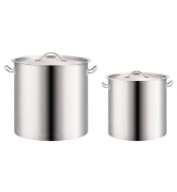 Ensemble de 2 casseroles à bouillon 50/25 L Inox