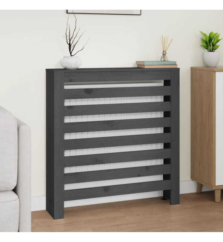 Cache-radiateur Gris 79,5x19x84 cm Bois massif de pin