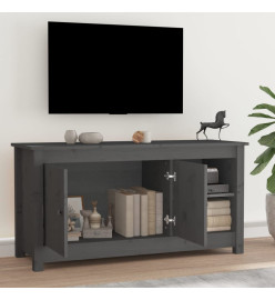 Meuble TV Gris 103x36,5x52 cm Bois de pin massif