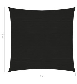 Voile d'ombrage 160 g/m² Noir 3x3 m PEHD