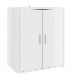 Armoire à chaussures Blanc brillant 60x35x70 cm Aggloméré