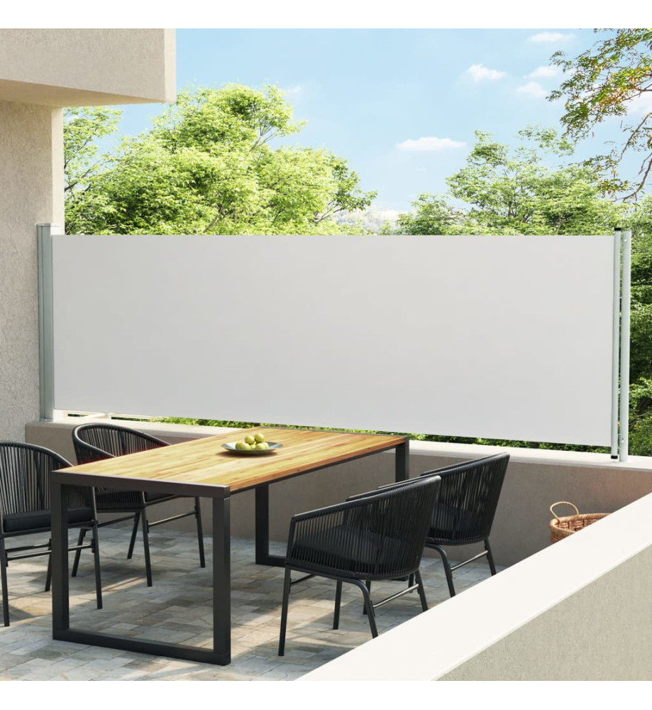 Auvent latéral rétractable de patio 140x600 cm Crème