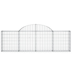 Paniers à gabions arqués 5 pcs 200x30x60/80 cm Fer galvanisé