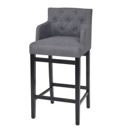 Tabourets de bar lot de 2 gris foncé tissu