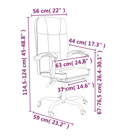 Fauteuil inclinable de bureau Gris clair Tissu