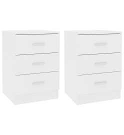 Tables de chevet 2 pcs Blanc 38x35x56 cm Bois d'ingénierie