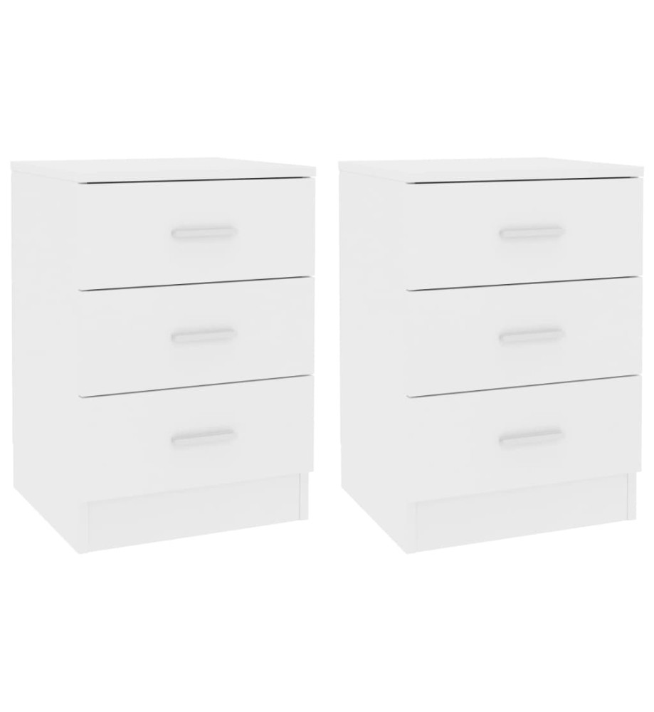 Tables de chevet 2 pcs Blanc 38x35x56 cm Bois d'ingénierie