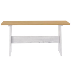 Table à manger avec banc Marron miel et blanc Pin solide