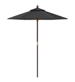 Parasol de jardin avec mât en bois noir 196x231 cm