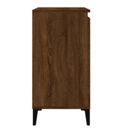 Table de chevet chêne marron 40x35x70 cm bois d'ingénierie