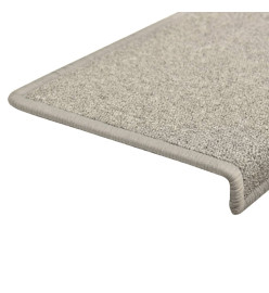 Tapis d'escalier 15 pcs 65x21x4 cm Gris clair