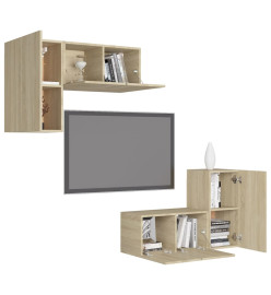 Ensemble de meubles TV 4 pcs Chêne sonoma Aggloméré