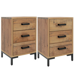 Tables de chevet 2 pcs 40x30x55 cm Bois de pin massif