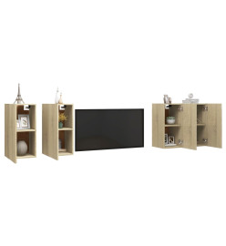 Meubles TV 4 pcs Chêne sonoma 30,5x30x60 cm Aggloméré