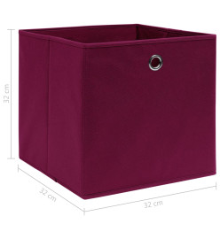 Boîtes de rangement 10 pcs Rouge foncé 32x32x32 cm Tissu