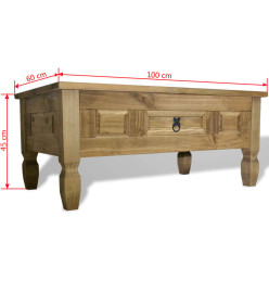 Table basse Pin mexicain Gamme Corona 100 x 60 x 45 cm