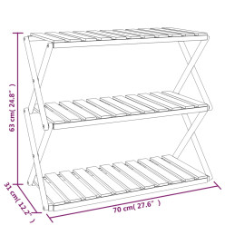 Étagère pliable à 3 niveaux Marron 70x31x63 cm Bois d'acacia