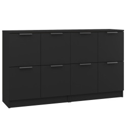 Buffets 2 pcs Noir 60x30x70 cm Bois d'ingénierie