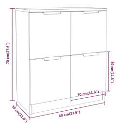 Buffets 2 pcs Noir 60x30x70 cm Bois d'ingénierie