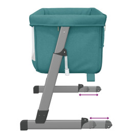 Lit pour bébé avec matelas Vert Tissu de lin