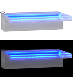 Déversoir pour cascade avec LED RVB Inox 30 cm