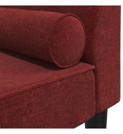 Chaise longue avec traversin rouge bordeaux tissu