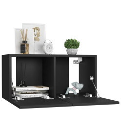 Ensemble de meubles TV 3 pcs Noir Aggloméré