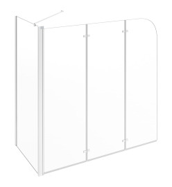 Enclos de bain 120x69x130 cm Verre trempé Transparent