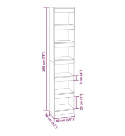 Bibliothèque/Séparateur de pièce Blanc 40x30x198 cm
