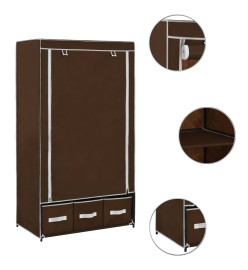 Garde-robe Marron 87x49x159 cm Tissu