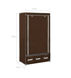 Garde-robe Marron 87x49x159 cm Tissu