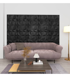 Panneaux muraux 3D 12 pcs 50x50 cm Noir diamant 3 m²