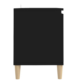 Meuble TV avec pieds en bois massif Noir 103,5x35x50 cm