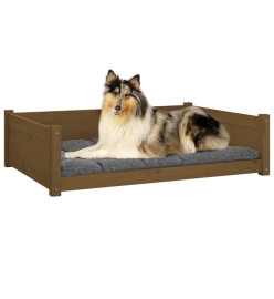 Lit pour chien Marron miel 95,5x65,5x28 cm Bois de pin solide