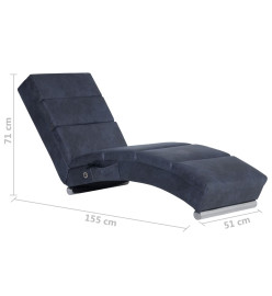 Chaise longue de longue Gris Similicuir daim