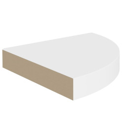 Étagères d'angle flottantes 4 pcs Blanc 25x25x3,8 cm MDF