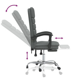 Fauteuil de massage inclinable de bureau Gris foncé Tissu