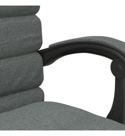 Fauteuil de massage inclinable de bureau Gris foncé Tissu