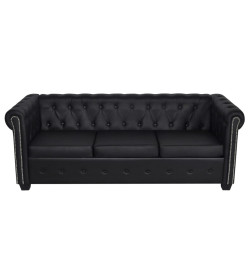 Canapé Chesterfield à 2 places et à 3 places noir