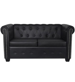 Canapé Chesterfield à 2 places et à 3 places noir