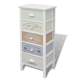 Armoire de rangement en style français 5 tiroirs Bois