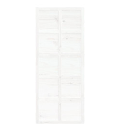 Porte de grange Blanc 90x1,8x214 cm Bois massif de pin