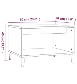 Table basse Blanc 60x50x40 cm Bois d'ingénierie