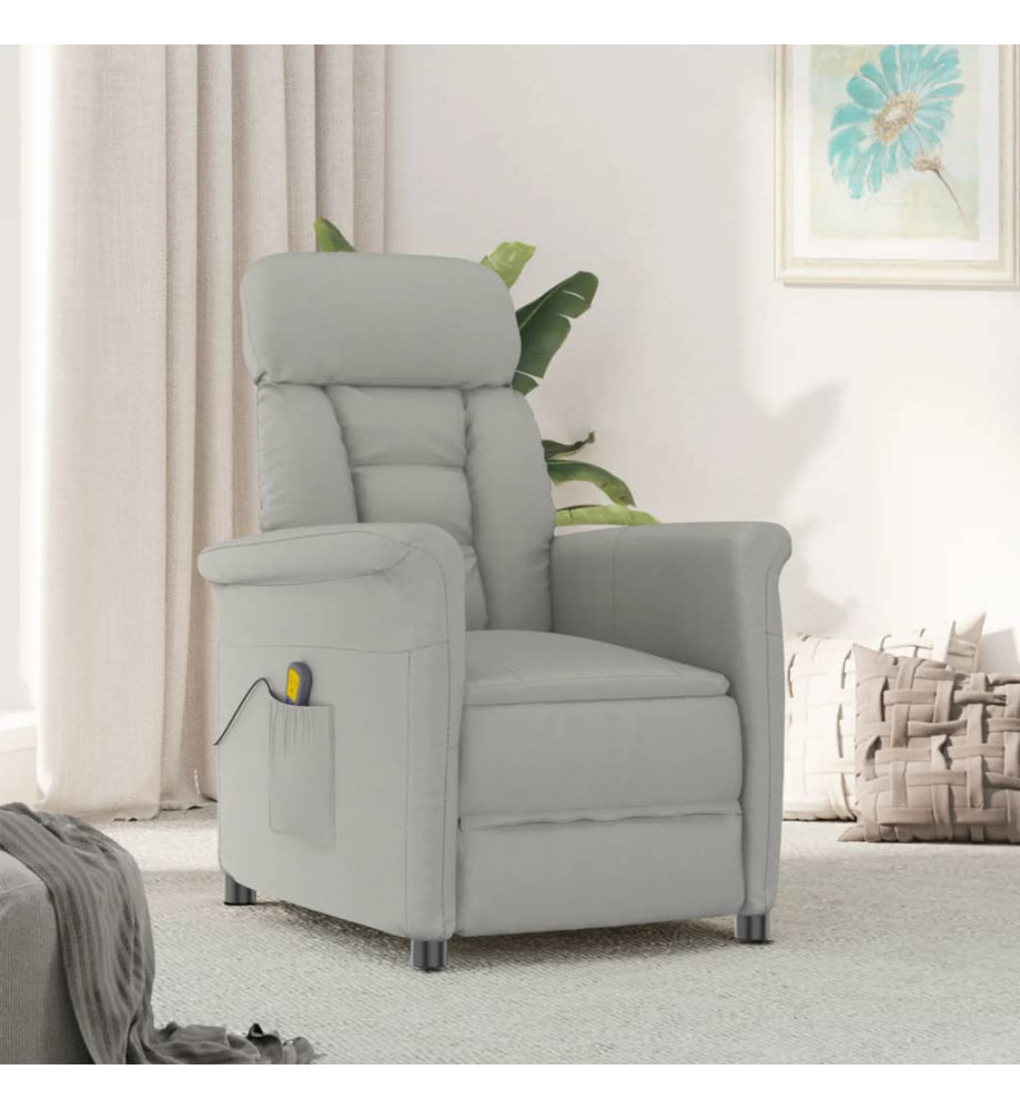 Fauteuil de massage Gris clair Similicuir daim