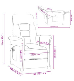 Fauteuil de massage Gris clair Similicuir daim