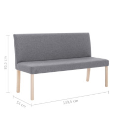 Banc 139,5 cm Gris clair Polyester