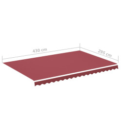 Tissu de remplacement pour auvent Bordeaux rouge 4,5x3 m